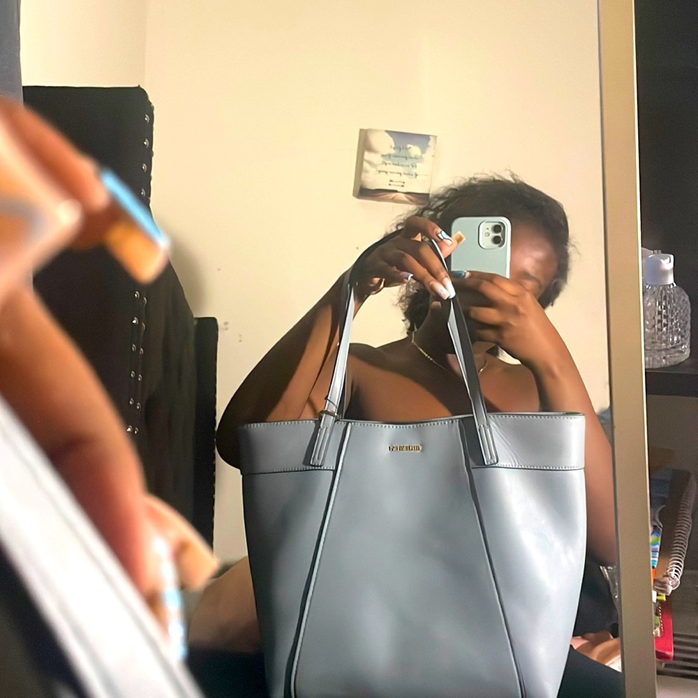Nine West light blue tote bag